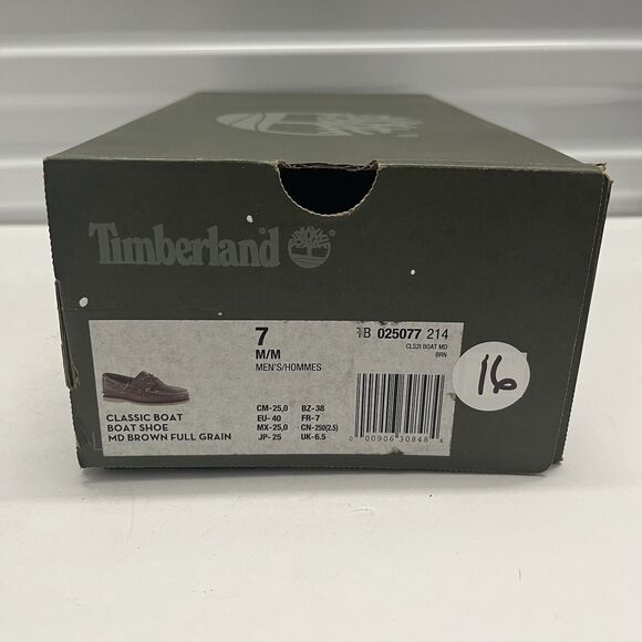 Timberland Men 7 M Boat Shoes Classic Brown Full Grain Leather 25077 main image 4